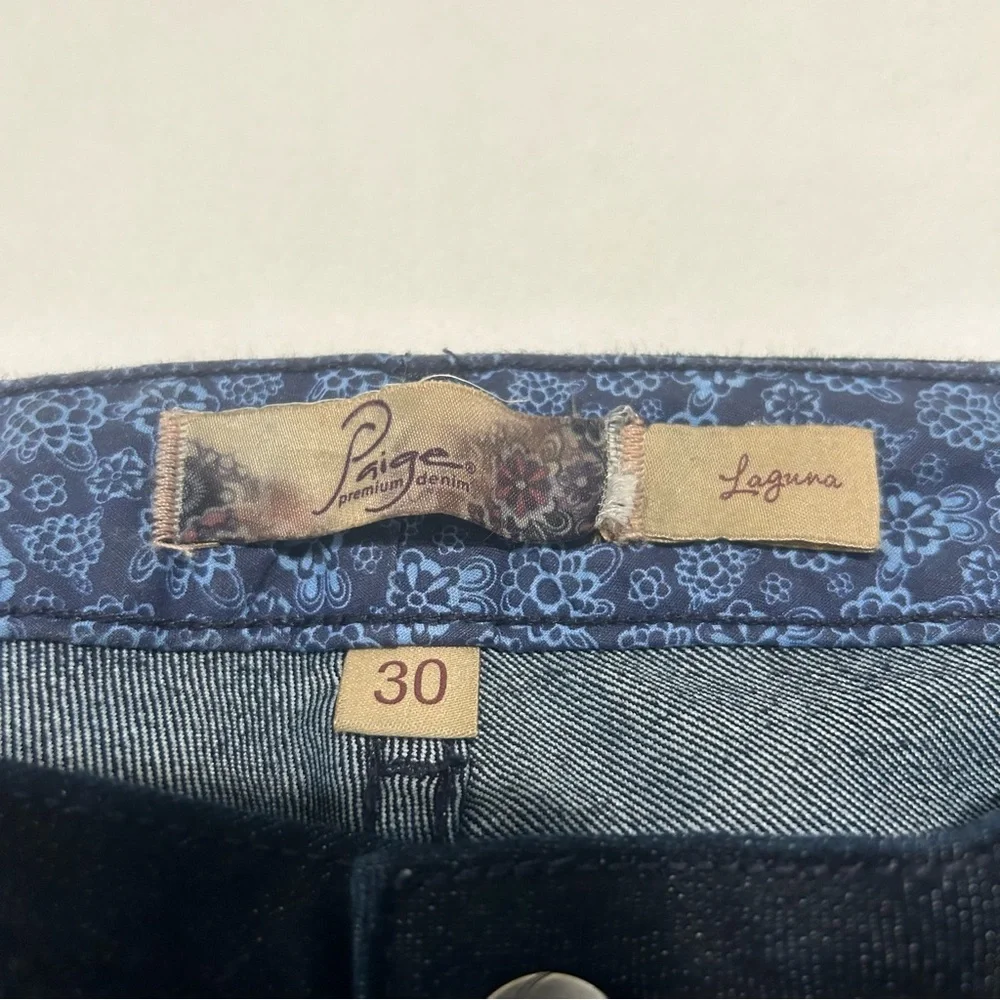 Paige‎ Laguna Women's Size 30 Blue Low Rise Denim Jeans 33x28 Made in USA - Picture 5 of 10